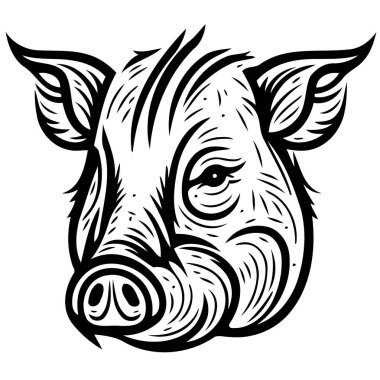 Pig farm animal farm mammal head isolated vector illustration