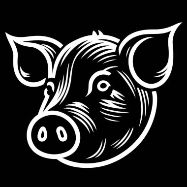 Pig farm animal farm mammal head isolated vector illustration