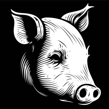 Pig farm animal farm mammal head isolated vector illustration