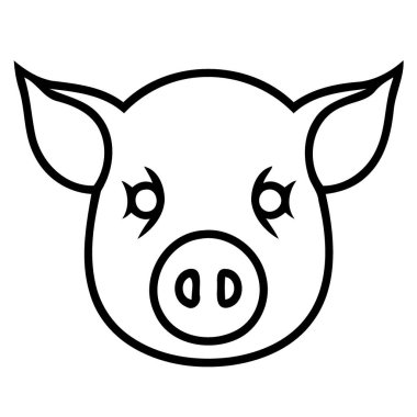 Pig farm animal farm mammal head isolated vector illustration