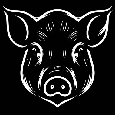 Pig farm animal farm mammal head isolated vector illustration