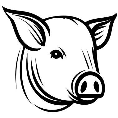 Pig farm animal farm mammal head isolated vector illustration