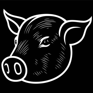 Pig farm animal farm mammal head isolated vector illustration