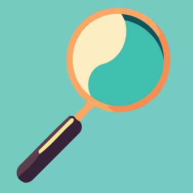magnifying glass optical object isolated minimalistic vector illustration
