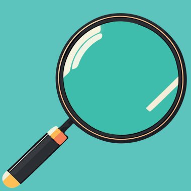 magnifying glass optical object isolated minimalistic vector illustration