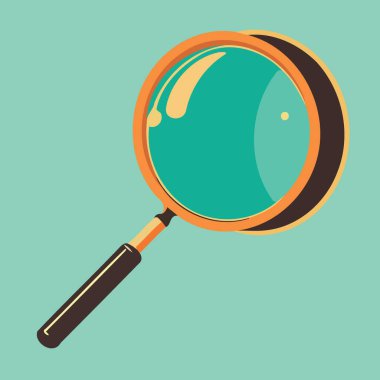 magnifying glass optical object isolated minimalistic vector illustration