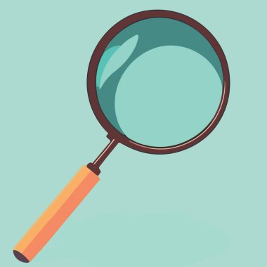 magnifying glass optical object isolated minimalistic vector illustration