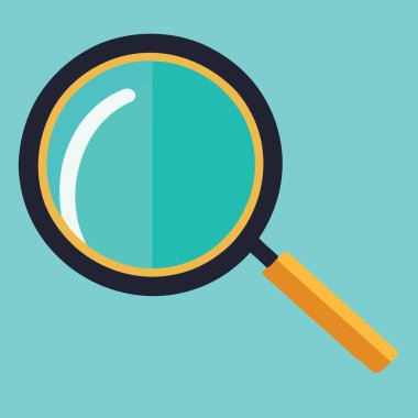 magnifying glass optical object isolated minimalistic vector illustration