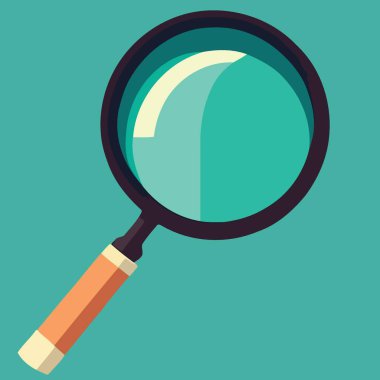 magnifying glass optical object isolated minimalistic vector illustration