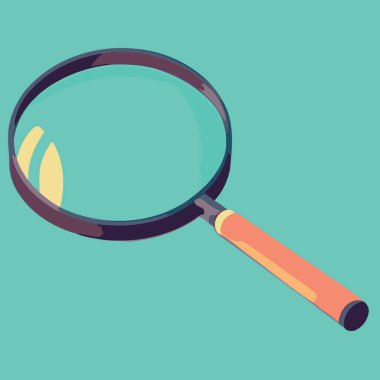 magnifying glass optical object isolated minimalistic vector illustration