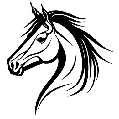 equine horse animal head pattern vector illustration