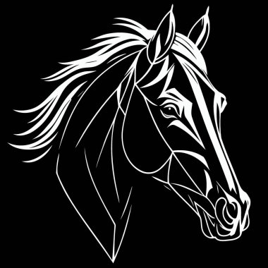 equine horse animal head pattern vector illustration