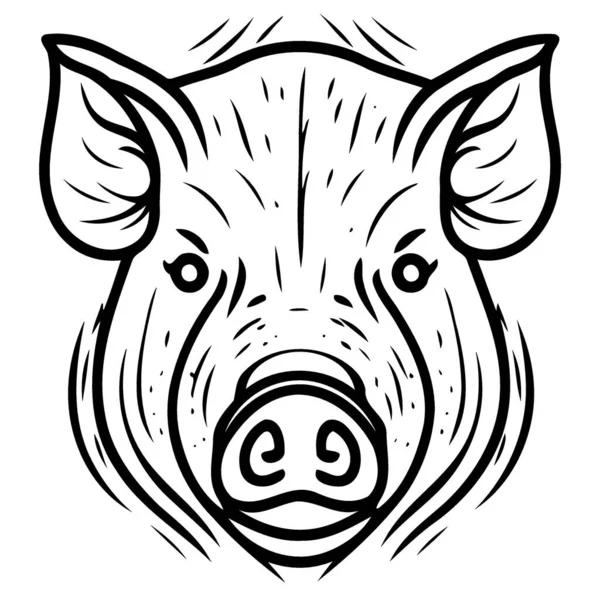 Pig farm animal farm mammal head isolated vector illustration