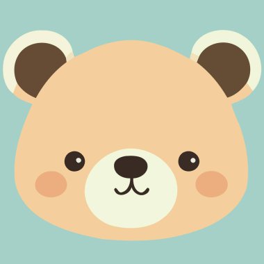 kahverengi ayı memeli hayvan kafa vektör çizimi