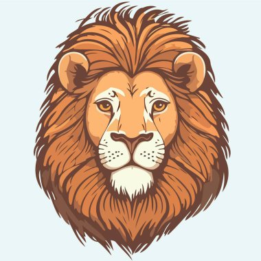 African lion mammal carnivore animal face Minimalist vector illustration