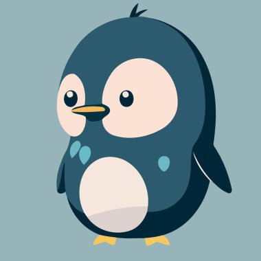 animal bird cute common penguin Minimalist vector illustration