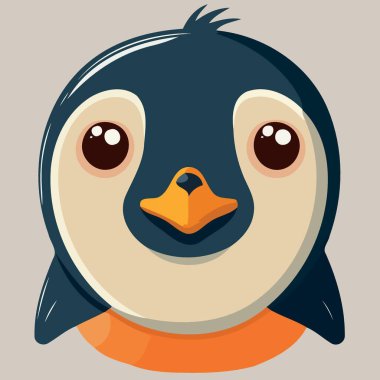 animal bird cute common penguin Minimalist vector illustration