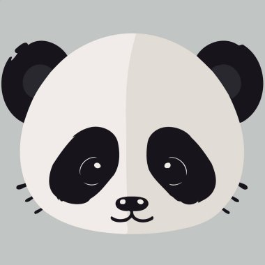 common panda bear mammal animal face Minimalist vector illustration