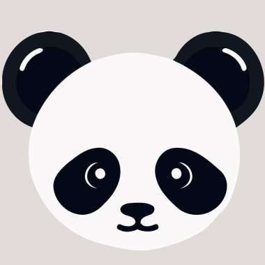 common panda bear mammal animal face Minimalist vector illustration