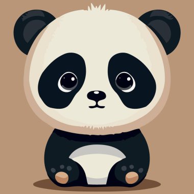 common panda bear mammal animal body Minimalist vector illustration