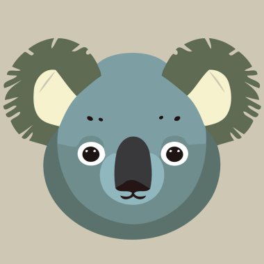 common koala herbivore mammal animal face Minimalist vector illustration