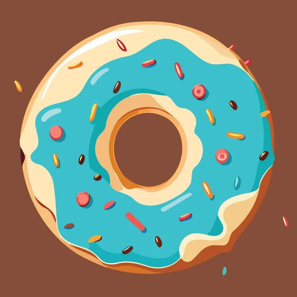 Donut Food Snack Sweet Minimalist Vector Illustration — Stock Vector