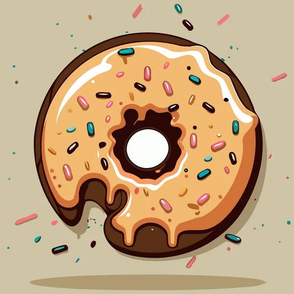 Векторная Иллюстрация Сладкой Минималистской Закуски Пончиков — стоковый вектор
