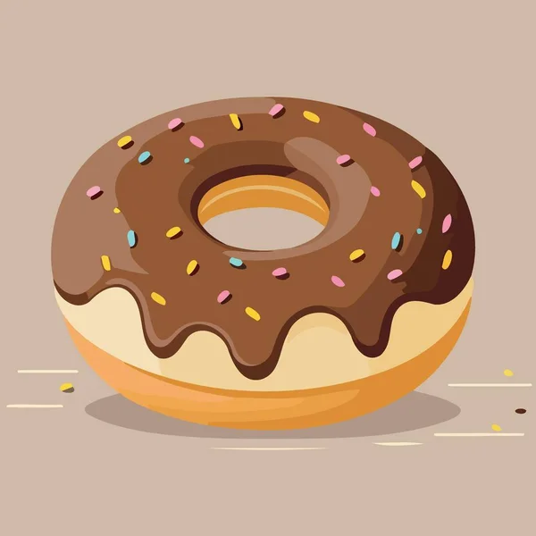 Donut Food Snack Zoete Minimalistische Vector Illustratie — Stockvector