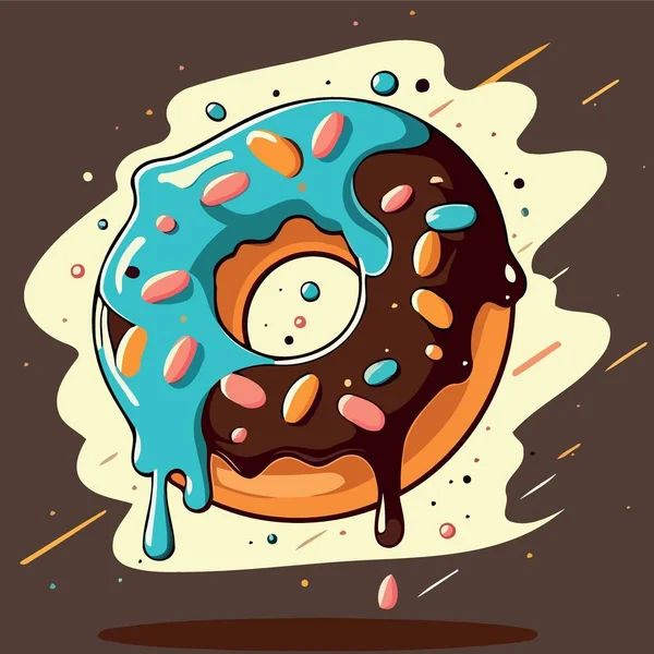 Donut Food Snack Süße Minimalistische Vektorillustration — Stockvektor