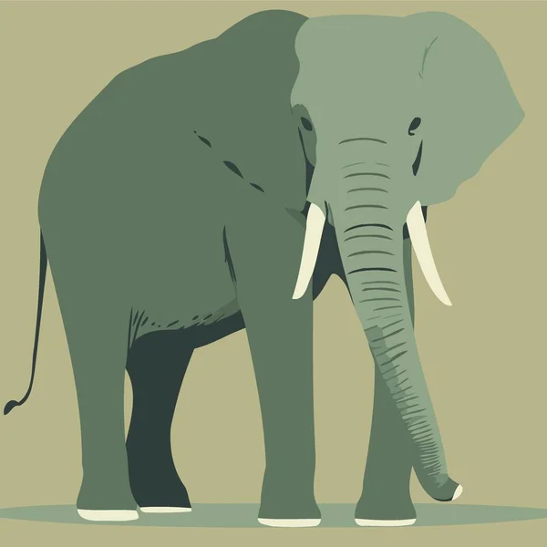 Djur Däggdjur Afrikansk Elefant Vuxen Minimalistisk Vektor Illustration — Stock vektor