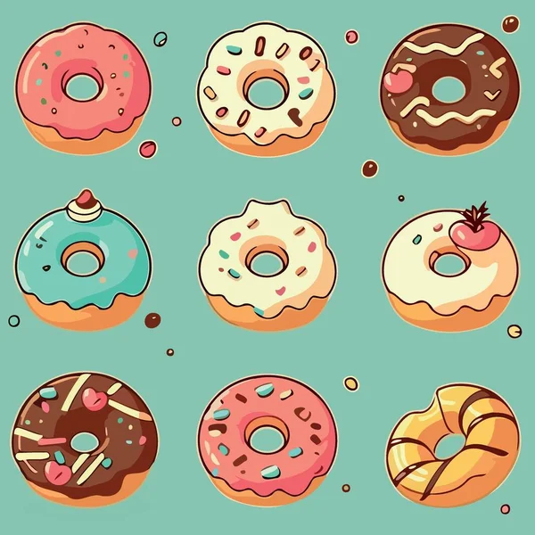Donut Food Snack Süße Minimalistische Vektorillustration — Stockvektor