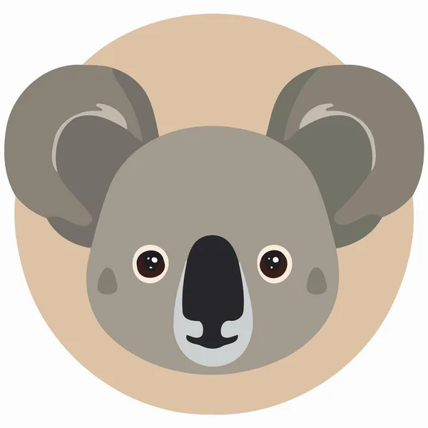 Common Koala Herbivore Mammal Animal Face Minimalist Vector Illustration — Stock vektor