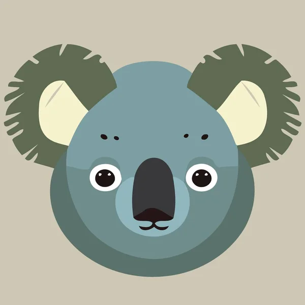 Common Koala Herbivore Mammal Animal Face Minimalist Vector Illustration — 图库矢量图片
