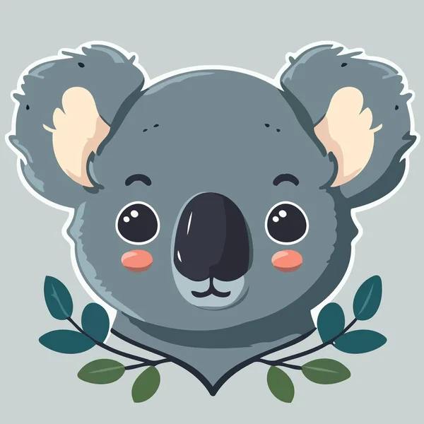Κοινό Koala Herbivore Ζώο Πρόσωπο Μινιμαλιστική Διανυσματική Απεικόνιση — Διανυσματικό Αρχείο