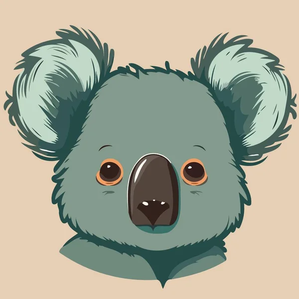 Common Koala Herbivore Mammal Animal Face Minimalist Vector Illustration — Wektor stockowy