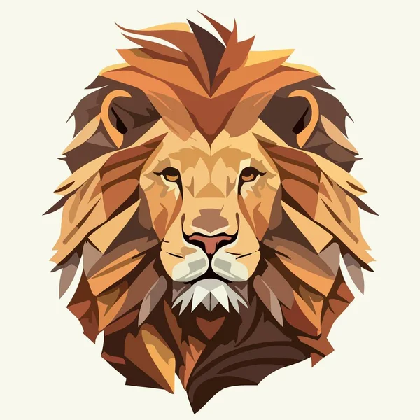African Lion Mammal Carnivore Animal Face Minimalist Vector Illustration — Stockvektor
