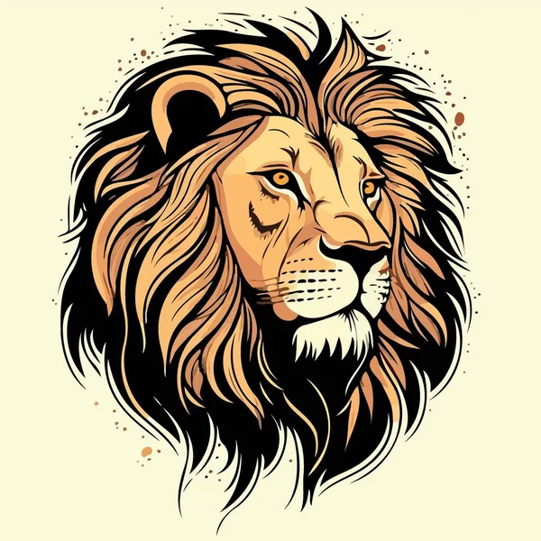 Leão Africano Mamífero Carnívoro Animal Rosto Minimalista Vetor Ilustração —  Vetores de Stock