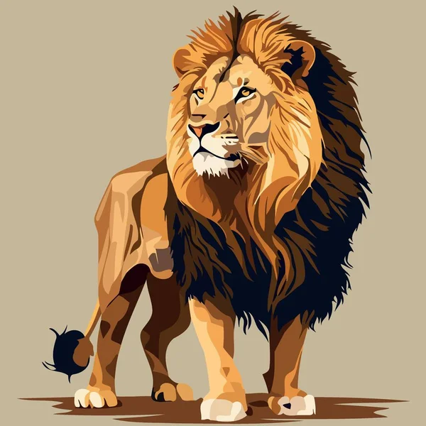 Αφρικανικό Λιοντάρι Θηλαστικό Σαρκοφάγο Ζωικό Σώμα Μινιμαλιστική Διανυσματική Απεικόνιση — Διανυσματικό Αρχείο