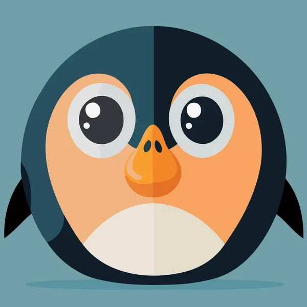 Animale Uccello Comune Pinguino Blu Illustrazione Vettoriale Minimalista — Vettoriale Stock
