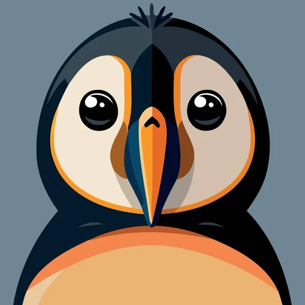 Минималистская Векторная Иллюстрация Птиц Животных Голубого Пингвина — стоковый вектор