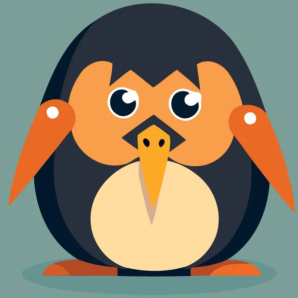 Animal Bird Common Blue Penguin Ilustração Vetorial Minimalista — Vetor de Stock