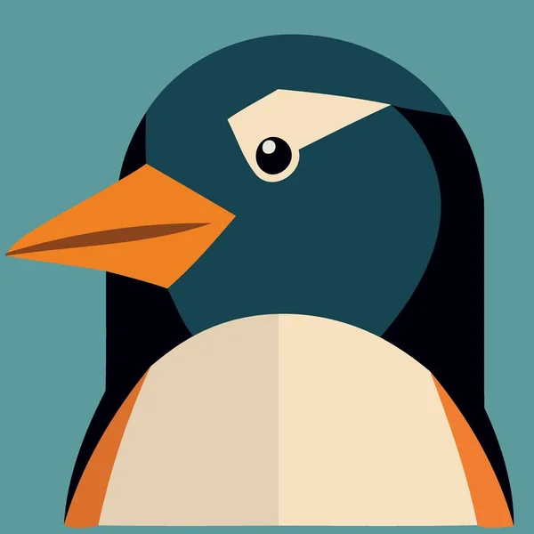 Ζώο Πουλί Κοινό Μπλε Πιγκουίνος Minimalist Διανυσματική Απεικόνιση — Διανυσματικό Αρχείο