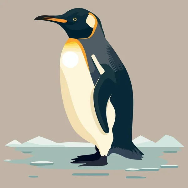 Zvíře Pták Obyčejný Modrý Tučňák Minimalistický Vektor Ilustrace — Stockový vektor