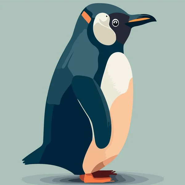 Zwierząt Ptak Wspólny Niebieski Pingwin Minimalistyczny Wektor Ilustracja — Wektor stockowy