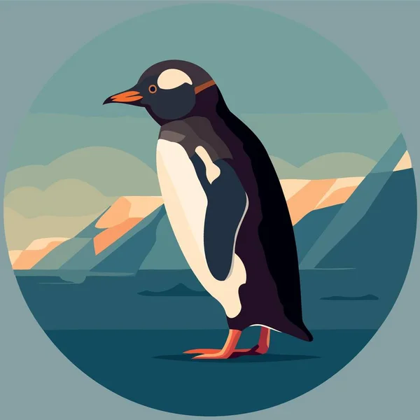 Animal Bird Common Blue Penguin Ilustración Vectorial Minimalista — Vector de stock