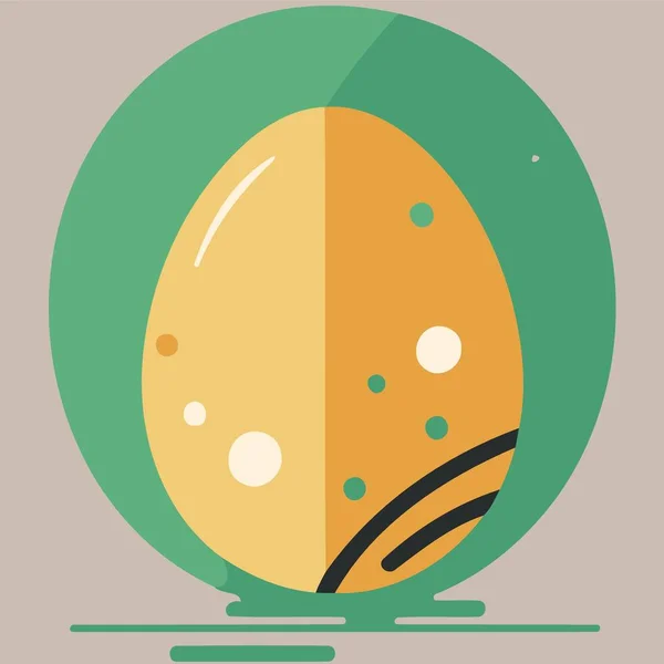 Golden Easter Egg Circular Details Abstract Background Minimalist Vector Illustration — Stock Vector