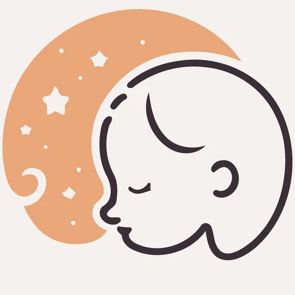 Noworodka Spać Minimalistyczny Wektor Ilustracja Logo — Wektor stockowy