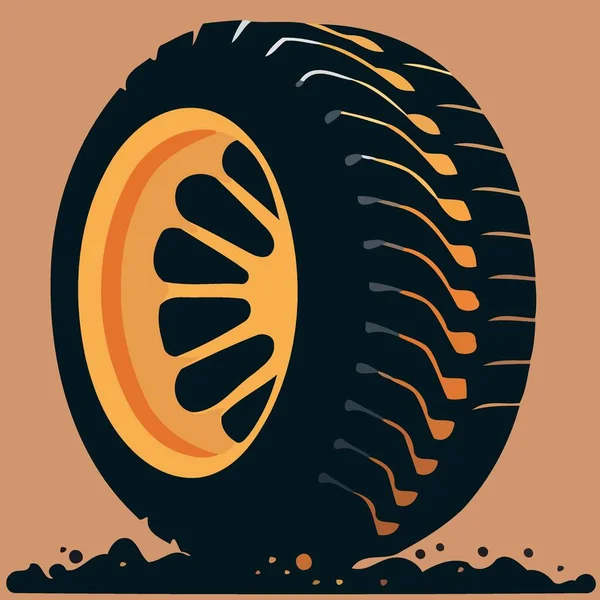 Coche Pasajeros Neumático Color Ilustración Vectorial Minimalista Para Logotipo — Vector de stock
