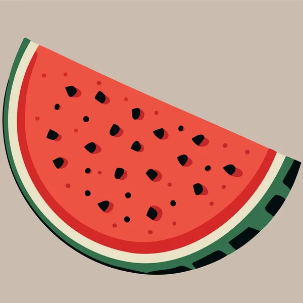 Wassermelone Fruchtscheibe Mit Samen Minimalistische Vektorillustration — Stockvektor