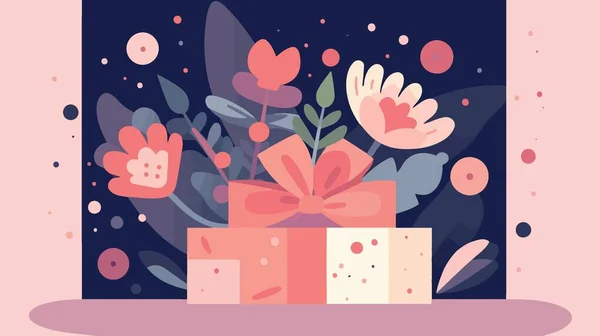 День Матери Подарочные Коробки Розовый Цвет Минималистский Вектор Иллюстрация — стоковый вектор